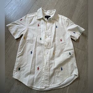 White button down polo boy shirt size 8